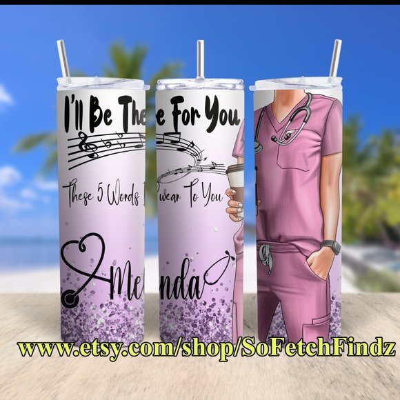 Personalized Nurse Tumbler Gift Inspired for the 80's Throw Back Music Lover - Picture 2 of 5